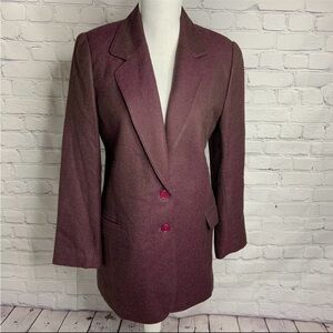 Luigi Bertolli Vintage Burgundy Wool Blazer Medium 42